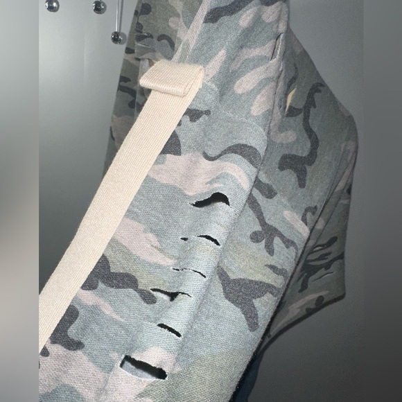 Dance & Marvel Green Camo Ripped Style Crop Top - Picture 8 of 16